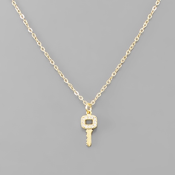 CZ Key Necklace - Picture 1 of 2